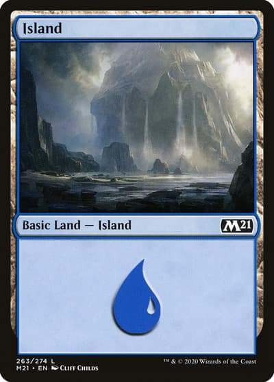 Island M21-263 Core Set 2021 Magic card
