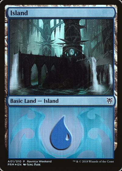 Island PRWK-A01 GRN Ravnica Weekend Magic card