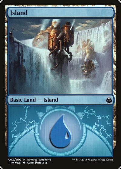 Island PRWK-A03 GRN Ravnica Weekend Magic card
