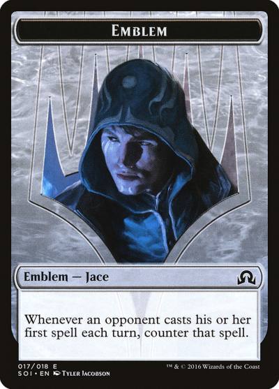 Jace, Unraveler of Secrets Emblem TSOI-17 Shadows over Innistrad Tokens Magic card