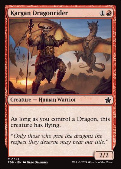 Kargan Dragonrider FDN-541 Foundations Magic card