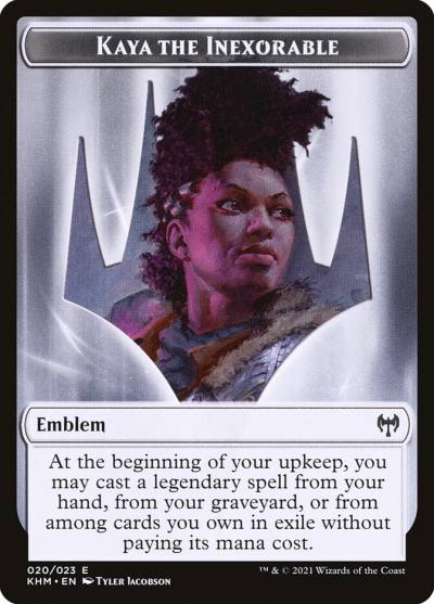 Kaya the Inexorable Emblem TKHM-20 Kaldheim Tokens Magic card