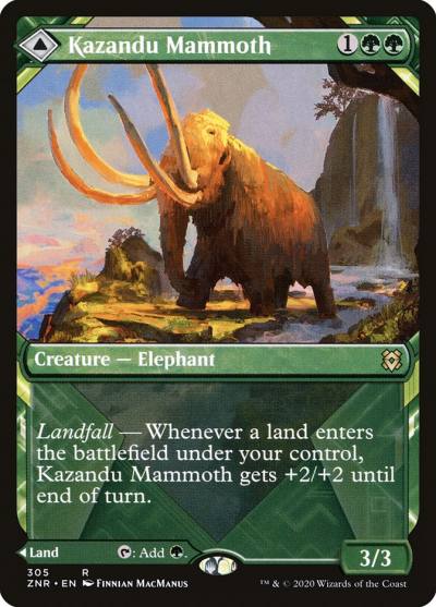 Kazandu Mammoth // Kazandu Valley ZNR-305 Zendikar Rising Magic card