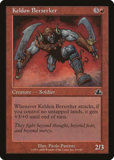 Keldon Berserker 93 Prophecy Magic card
