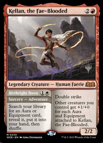 Kellan, the Fae-Blooded // Birthright Boon PWOE-230P Wilds of Eldraine Promos Magic card