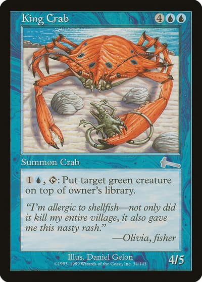 King Crab 34 Urza's Legacy Magic card