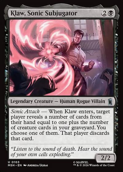Klaw, Sonic Subjugator 103 Marvel Super Heroes Magic card