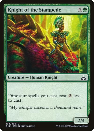 Knight of the Stampede 138 Rivals of Ixalan Magic card