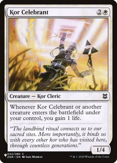 Kor Celebrant PLST-ZNR-22 The List Magic card