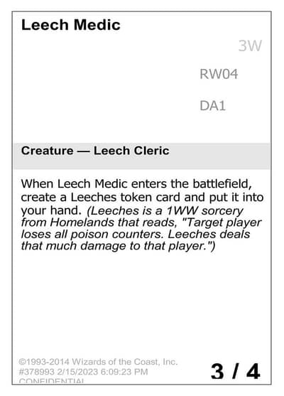 Leech Medic RW04 Unknown Event Magic card