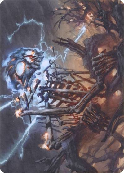 Lightning Skelemental // Lightning Skelemental AMH1-41 Modern Horizons Art Series Magic card