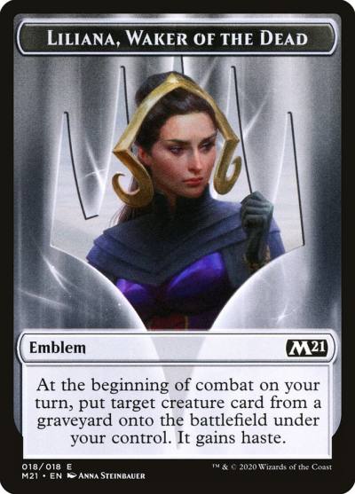Liliana, Waker of the Dead Emblem TM21-18 Core Set 2021 Tokens Magic card