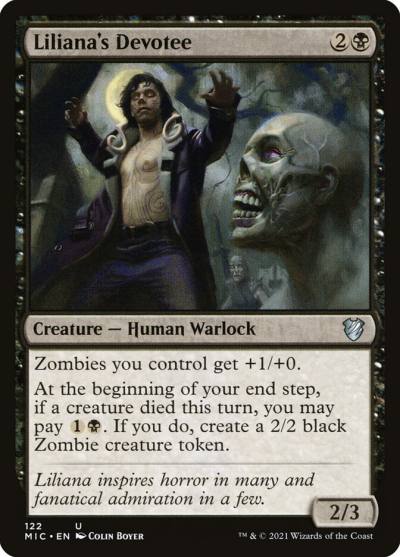 Liliana's Devotee MIC-122 Midnight Hunt Commander Magic card
