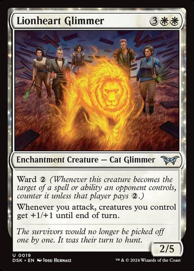 Lionheart Glimmer 19 Duskmourn: House of Horror Magic card