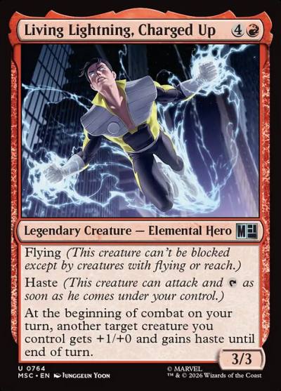 Living Lightning, Charged Up MSC-764 Marvel Super Heroes Commander Magic card