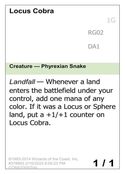 Locus Cobra RG02b Unknown Event Magic card
