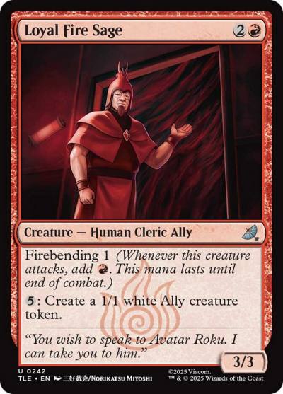 Loyal Fire Sage TLE-242 Avatar: The Last Airbender Eternal Magic card