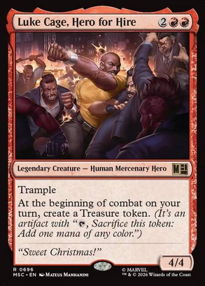 Luke Cage, Hero for Hire MSC-696 Marvel Super Heroes Commander Magic card