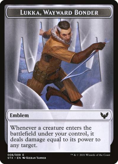 Lukka, Wayward Bonder Emblem TSTX-8 Strixhaven: School of Mages Tokens Magic card