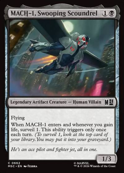 MACH-1, Swooping Scoundrel MSC-662 Marvel Super Heroes Commander Magic card