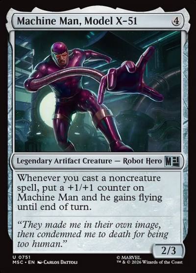 Machine Man, Model X-51 MSC-751 Marvel Super Heroes Commander Magic card
