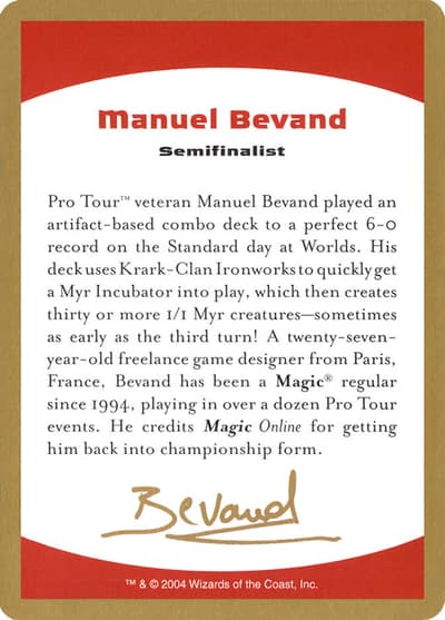 Manuel Bevand Bio WC04-MB0A World Championship Decks 2004 Magic card