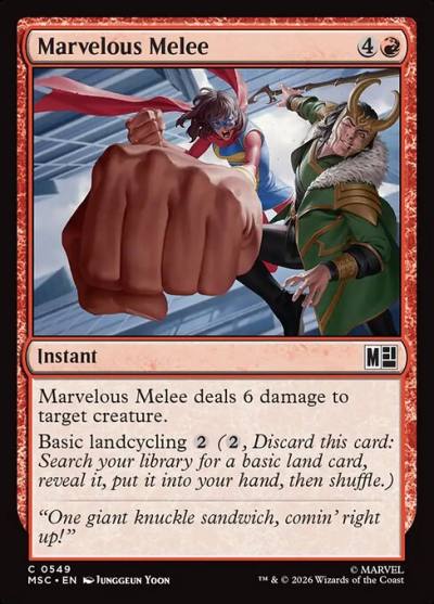 Marvelous Melee MSC-549 Marvel Super Heroes Commander Magic card