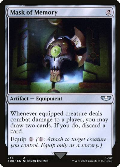 Mask of Memory 40K-243 Warhammer 40,000 Commander Magic card