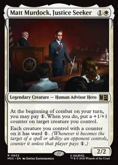 Matt Murdock, Justice Seeker MSC-602 Marvel Super Heroes Commander Magic card