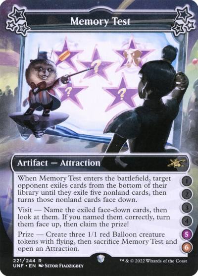 Memory Test UNF-221B Unfinity Magic card
