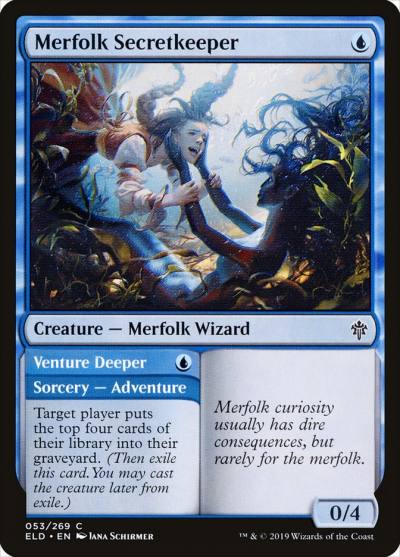 Merfolk Secretkeeper // Venture Deeper ELD-53 Throne of Eldraine Magic card