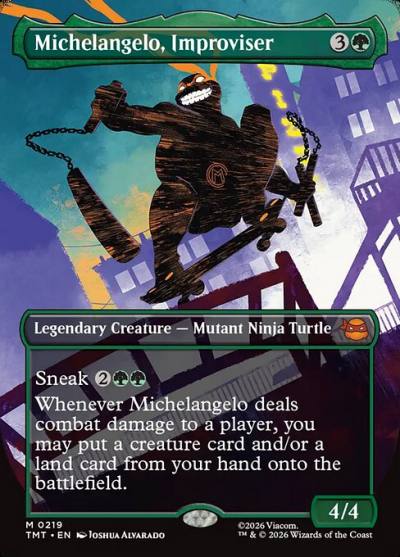 Michelangelo, Improviser TMT-219 Teenage Mutant Ninja Turtles Magic card