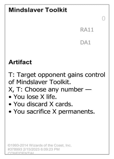 Mindslaver Toolkit UNK-RA11A Unknown Event Magic card