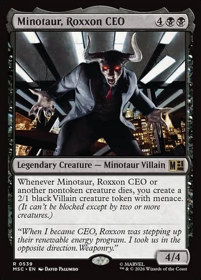 Minotaur, Roxxon CEO 539 Marvel Super Heroes Commander Magic card
