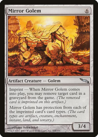 Mirror Golem 208 Mirrodin Magic card