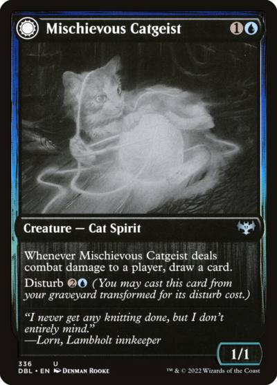 Mischievous Catgeist // Catlike Curiosity DBL-336 Innistrad: Double Feature Magic card