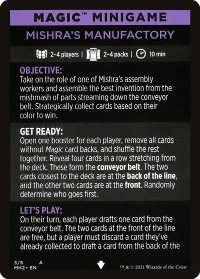Mishra's Manufactory // Mishra's Manufactory (cont'd) MMH2-3 Modern Horizons 2 Minigames Magic card