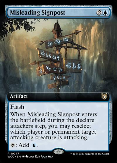 Misleading Signpost WOC-47 Wilds of Eldraine Commander Magic card