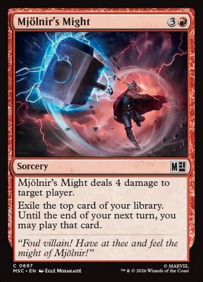 Mjölnir's Might MSC-697 Marvel Super Heroes Commander Magic card