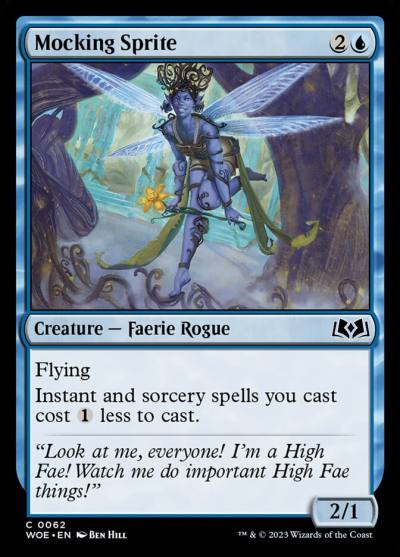 Mocking Sprite WOE-62 Wilds of Eldraine Magic card