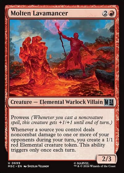 Molten Lavamancer 699 Marvel Super Heroes Commander Magic card