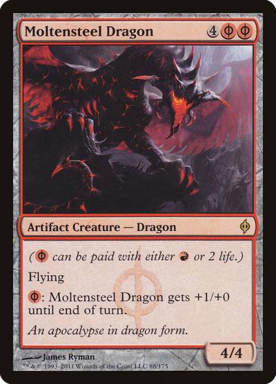 Moltensteel Dragon 88 New Phyrexia Magic card