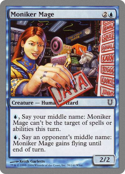 Moniker Mage UNH-39 Unhinged Magic card