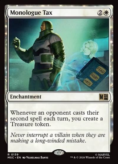Monologue Tax MSC-139 Marvel Super Heroes Commander Magic card
