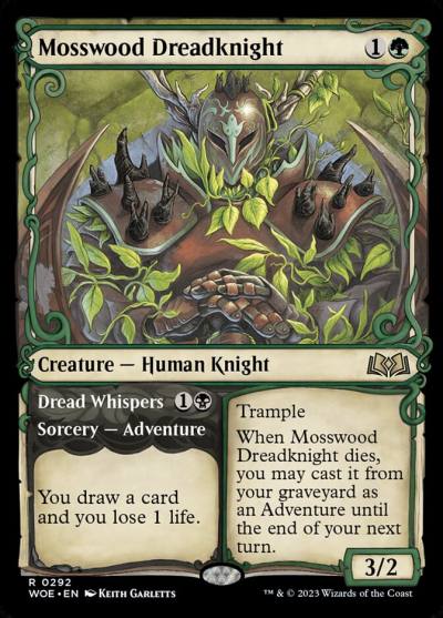 Mosswood Dreadknight // Dread Whispers WOE-292 Wilds of Eldraine Magic card