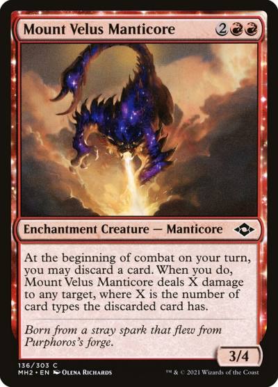 Mount Velus Manticore MH2-136 Modern Horizons 2 Magic card