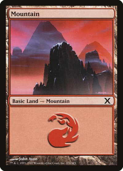 Mountain 10E-376 Tenth Edition Magic card