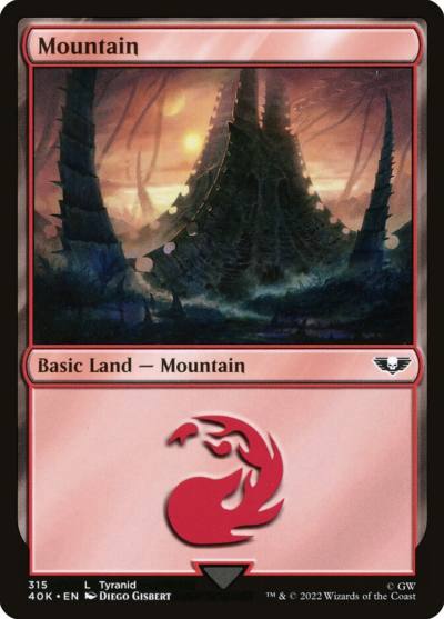 Mountain 40K-315 Warhammer 40,000 Commander Magic card