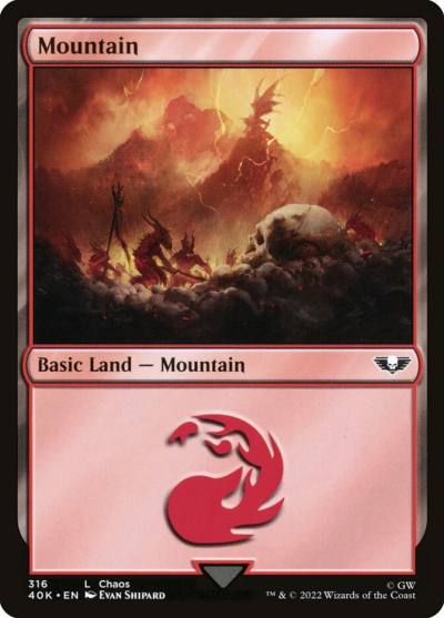 Mountain 40K-316 Warhammer 40,000 Commander Magic card