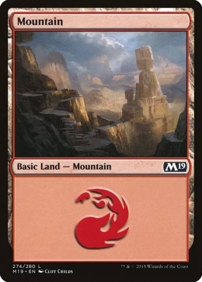 Mountain M19-274 Core Set 2019 Magic card
